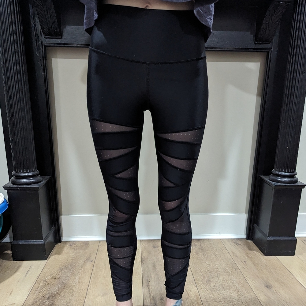 Lululemon High Times Shine Dot Tech Mesh Leggings Luxtreme Black 4 no issues!